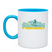 Чашка с серфингистом вдоль волны