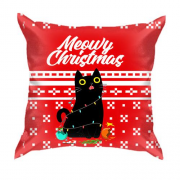 3D подушка Кот в гирлянде - Meowy Christmas