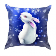 3D подушка Кролик в снежинках