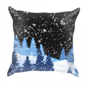 3D подушка Сніжна ніч у зимовому лісі