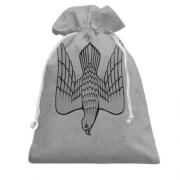 Подарочный мешочек с гербом в виде сокола (черно-белая)