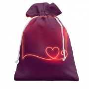 Подарочный мешочек с неоновой рамкой и сердечком