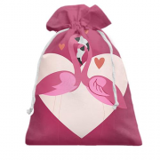 Подарочный мешочек с влюбленными фламинго