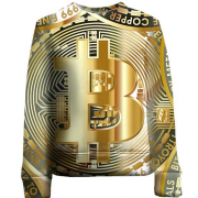 Детский 3D свитшот с золотым Bitcoin