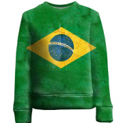 Детский 3D свитшот с флагом Бразилии