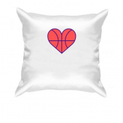 Подушка с баскетбольным мячом в виде сердца