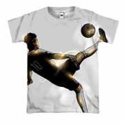 3D футболка с ярким золотистым футболистом