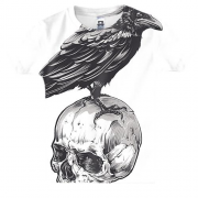 Детская 3D футболка с черепом и вороной