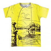 3D футболка Рыбак с удочкой Арт