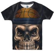 Детская 3D футболка Angry Skull Basketball