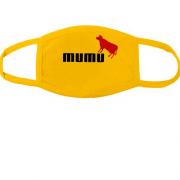 Тканевая маска для лица с надписью "Муму" в стиле Пума