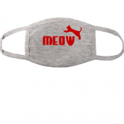 Тканевая маска для лица с надписью "Meow" в стиле Пума