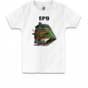 Детская футболка с локомотивом поезда ЭР9