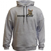 Худи без начеса с надписью "Meow blyat" и котом