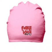 Хлопковая шапка с надписью "Fake love"