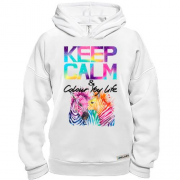 Худи BASE Keep calm and colour your life с цветными зебрами (2)