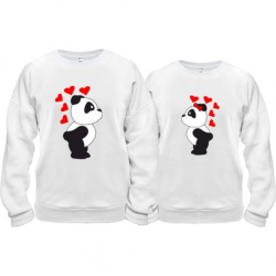 Парные кофты с влюбленными пандами