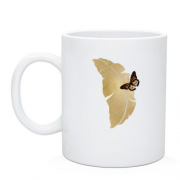 Чашка "Бабочка на золотом листе"