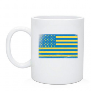 Чашка "Украинский флаг США"