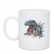 Чашка со злым динозавром