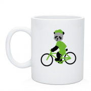 Чашка с пандой на велосипеде