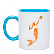Чашка с волейболисткой русалкой