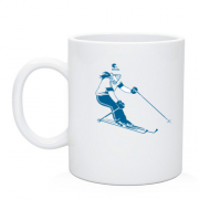 Чашка с  девушкой лыжником