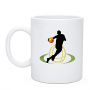 Чашка з баскетболістом провідним м'яч 2