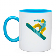 Чашка зі сноубордистом і бордом
