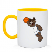 Чашка с волком баскетболистом