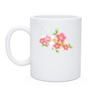 Чашка з квітами в ніжних тонах