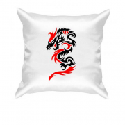 Подушка Красно-черный дракон