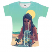 Жіноча 3D футболка зі знаком зодіаку Водолій