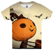 Детская 3D футболка Halloween pumpkin and bats