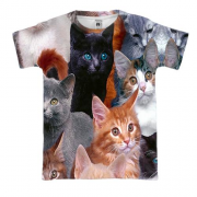 3D футболка з котами