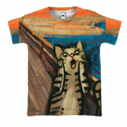 3D футболка «Крик котика»