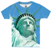 Детская 3D футболка Статуя Свободы на голубом
