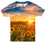 Дитяча 3D футболка поле соняшників