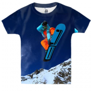 Детская 3D футболка Сноубордист в прыжке