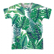 3D футболка с тропическими листьями