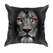 3D подушка с черно-белым львом