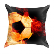 3D подушка з футбольним м'ячем у вогні