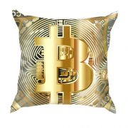 3D подушка с золотым Bitcoin