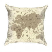 3D подушка зі старою картою світу