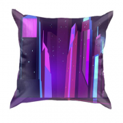 3D подушка з нічним неоновим містом
