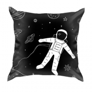 3D подушка с космонавтом в невесомости