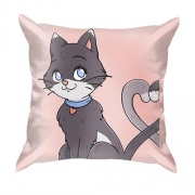 3D подушка з чорним закоханим котом