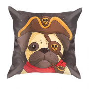 3D подушка з мопсом піратом