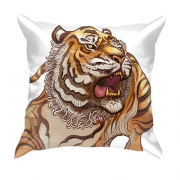 3D подушка з гарчить тигром