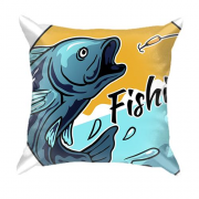 3D подушка с рыбой и крючком